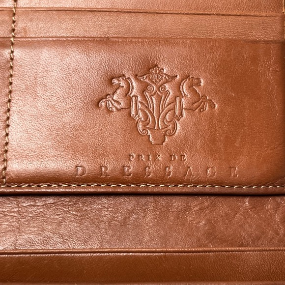 Prix De Dressage Black Brown Leather Tri-Fold Wallet Snap Closure Zip Pocket - Picture 4 of 13